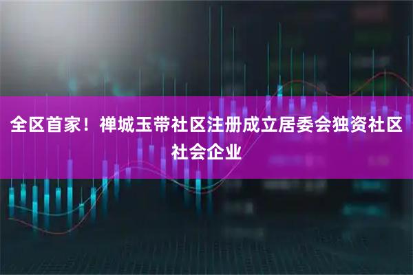 全区首家！禅城玉带社区注册成立居委会独资社区社会企业